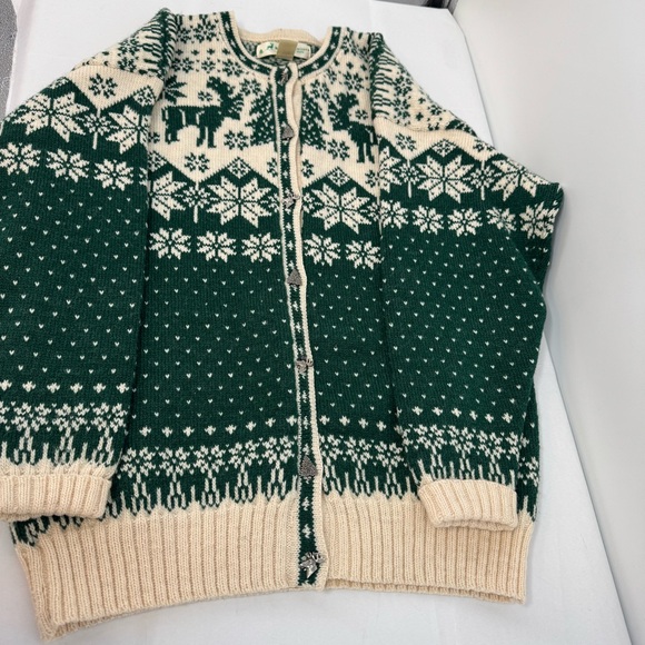 Vintage Deer Hill Knitters Cardigan Size L Nordic Fair Isle Scandinavian Moose - Picture 11 of 11